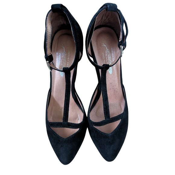 Free People by Jeffrey Campbell, Black Suede, Closed Toe Wedge, Size 6 - Picture 1 of 9